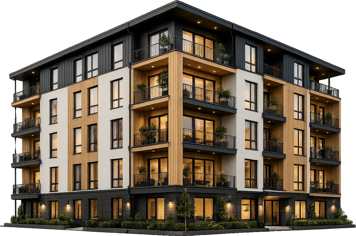 Illustrative render: Apartment buildings