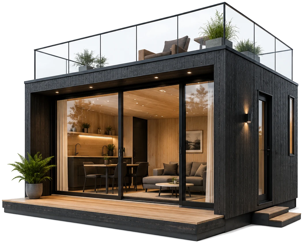 Illustrative render: Studio modules