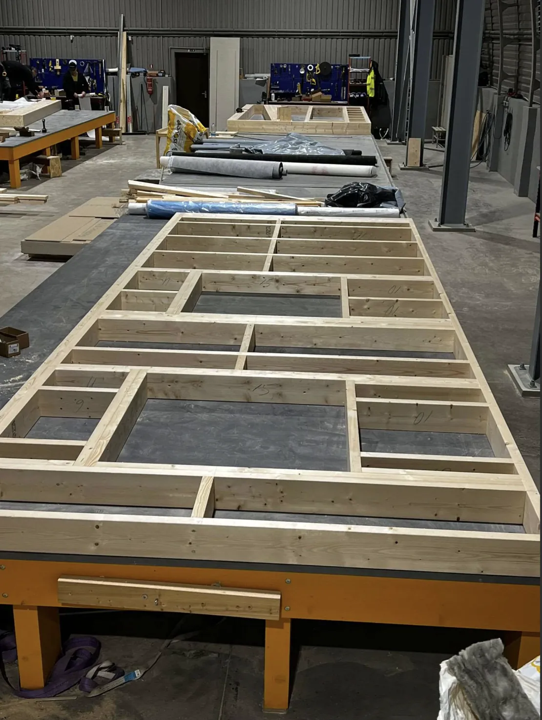 Wall frame on the production table